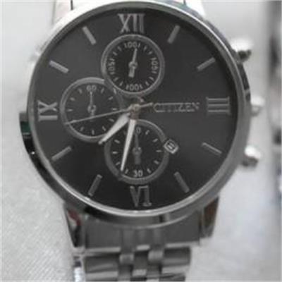 ساعت سیتیزن بند استیل نقره ای صفحه مشکی مردانه - کد 328