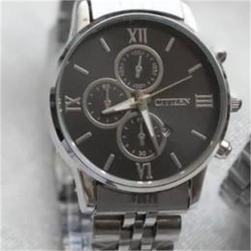 ساعت سیتیزن بند استیل نقره ای صفحه مشکی زنانه - کد 329