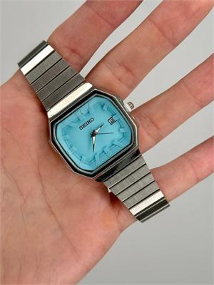 ساعت سیکو مردانه بند استیل نقره ای صفحه آبی - کد 371